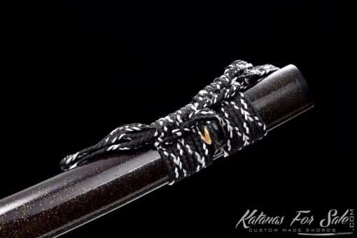 Katana 1060 Carbon Steel with Blue Acid Dye and Black Sparkle Dots Dragon Saya - Image 13