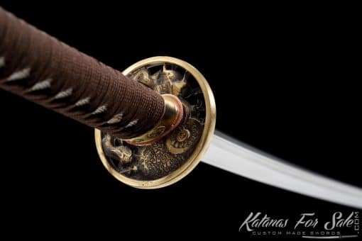 Katana T10 Folded Steel with Gloss Black Special White Paint Saya - Image 6