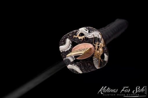 Katana Blade T10 Folded Clay Tempered Steel with Natural Bamboo Wood Saya