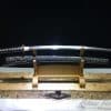 Katana Sword Multiple-refined T10 Clay Tempered Steel + Folded Steel with Full Seashell Pattern Saya and Authentic Buffalo Horn Fittings