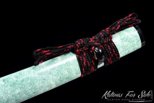 Nagamaki Sword T10 Folded Steel with Special Jade Pattern Saya and Thick High Quality Sageo - Image 11