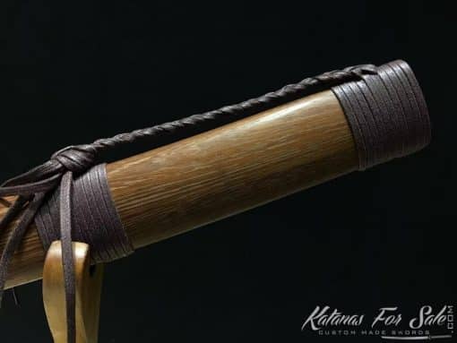 Wakizashi Sword 1060 Carbon Steel with Rosewood Saya - Image 5