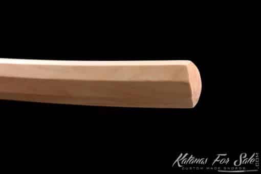 Shirasaya Katana T10 Folded Clay Tempered Steel with Bamboo Wood Saya and Buffalo Horns Fittings - Image 8