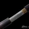 Shirasaya Katana T10 Folded Steel with Special Grain Pattern and Ebony Wood Saya With Buffalo Horns Fittings