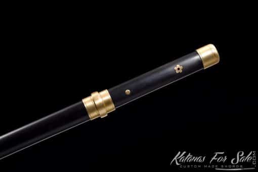 Shirasaya Ninjato T10 Clay Tempered Steel with  Ebony Saya & Brass Fitting - Image 6