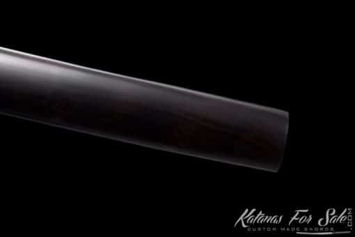 Shirasaya Katana T10 Folded Steel with Special Grain Pattern and Ebony Wood Saya With Buffalo Horns Fittings - Image 8