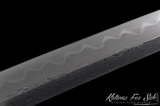 Tachi Sword T10 Folded Clay Tempered Steel with Ebony Hand Carved Blossom Saya, Brass Fittings  And Elegant Brown Tassel - Image 8