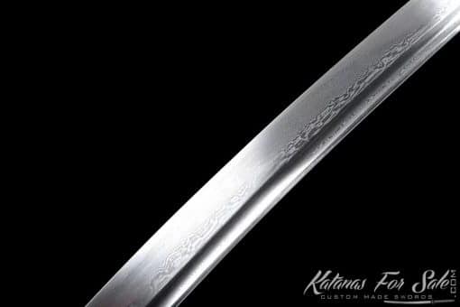 Tachi Sword T10 Folded Steel with Gloss White Dragon Saya - Image 7
