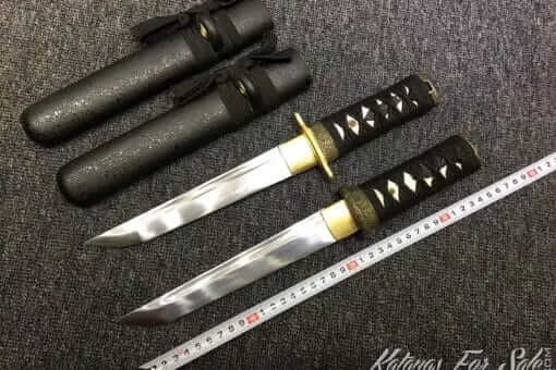 Tanto Knives 1060 Carbon Steel with Sparkle Black Saya