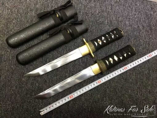 Tanto Knives 1060 Carbon Steel with Sparkle Black Saya