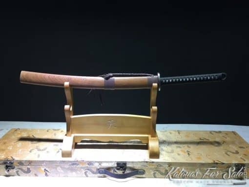 Wakizashi Sword 1060 Carbon Steel with Rosewood Saya - Image 3