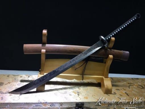 Wakizashi Sword 1060 Carbon Steel with Rosewood Saya - Image 2