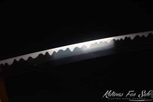 Katana Sword 1060 Carbon Steel with Black Acid Dye and Gloss Black hardwood Saya - Image 7