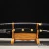 Katana 1060 Carbon Steel with Blue Acid Dye and Black Japanese Crest Hardwood Saya