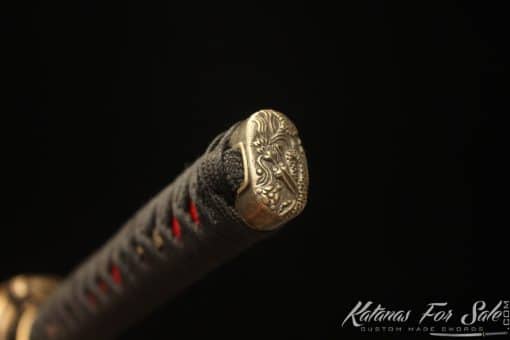 Warrior's Katana Edge T10 Folded Clay Tempered Steel with Hadori Polish and Full Black Rayskin Saya - Image 4