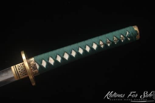 Japanese Katana Sword T10 Clay Tempered Steel with Flame Hamon and Hadori Polish with Red Wood Hand Carved Dragon Saya - Image 11