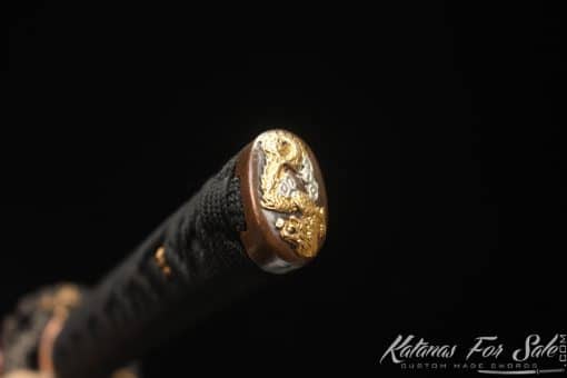 Exquisite Katana Soshu Kitae Construction (T10-1060-1045) with Multiple-refined Clay Tempered Steel  and Hadori Polish with Full Black Rayskin Saya - Image 3