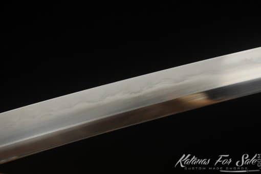 Katana T10 Folded Clay Tempered Steel with Hon Sanmai Construction Multiple-refined Steel with Matt Black Hand-Drawn Rose Hardwood Saya - Image 10