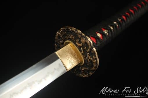 Japanese Katana T10 Clay Tempered Steel with Redwood Saya