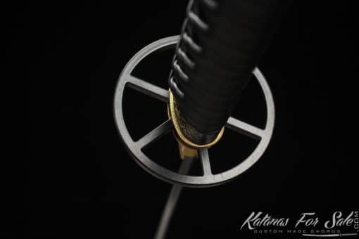 Handmade Katana Blade T10 Clay Tempered Steel with Round Hamon and Hadori Polish with Sparkle Black Saya - Image 4