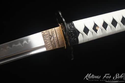 Professional Katana Sword T10 Clay Tempered Steel with Slash Blue Paint Hardwood Saya - Image 3