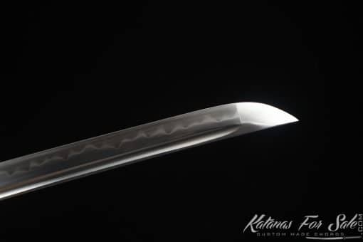 Resilient Katana Blade T10 Clay Tempered Steel with Bamboo Wood Saya - Image 4