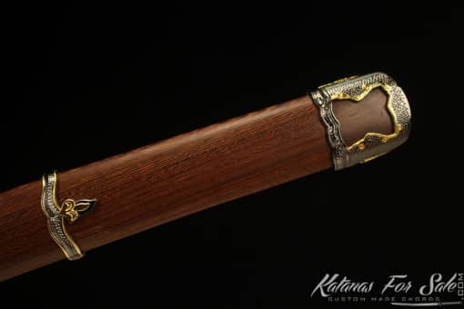 Japanese Katana T10 Clay Tempered Steel with Rosewood Saya - Image 4