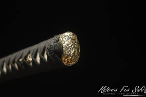 Katana 9260 Spring Steel with Black and Grey Leopard Hardwood Saya - Image 5
