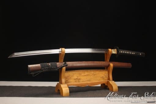 Katana Sword 1095 Clay Tempered Steel with Rosewood Saya