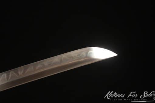 Handmade Katana T10 Clay Tempered Steel with Black and Red Hardwood Saya - Image 3