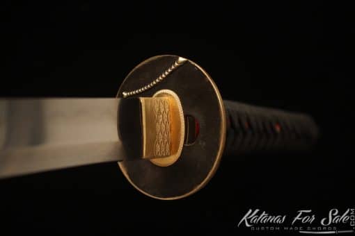 Warrior's Katana Edge T10 Folded Clay Tempered Steel with Hadori Polish and Full Black Rayskin Saya - Image 3