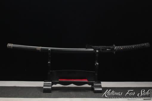 Handmade Katana Blade T10 Clay Tempered Steel with Round Hamon and Hadori Polish with Sparkle Black Saya - Image 3