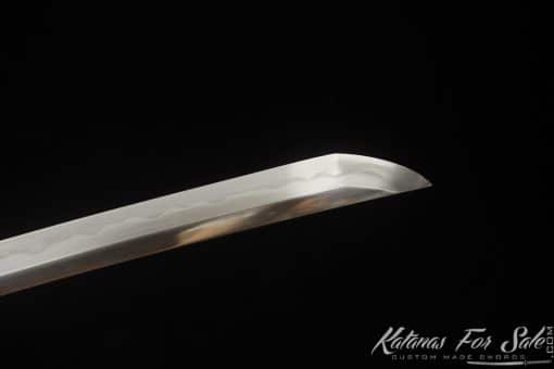 Katana T10 Folded Clay Tempered Steel with Hon Sanmai Construction Multiple-refined Steel with Matt Black Hand-Drawn Rose Hardwood Saya - Image 7