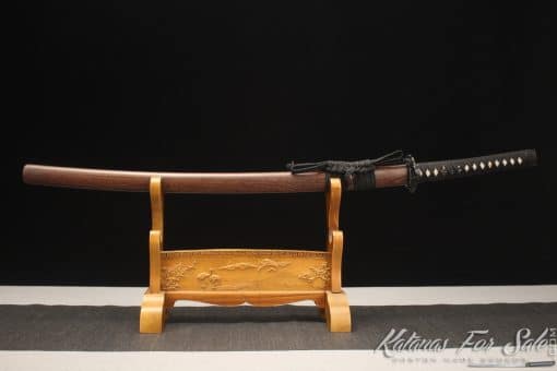 Katana Sword 1095 Clay Tempered Steel with Rosewood Saya - Image 9