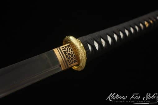 Hand forged Ninjato 9260 Spring Steel with Kiriha Zukuri Kissaki and Rosewood Saya with Brass Fittings - Image 4