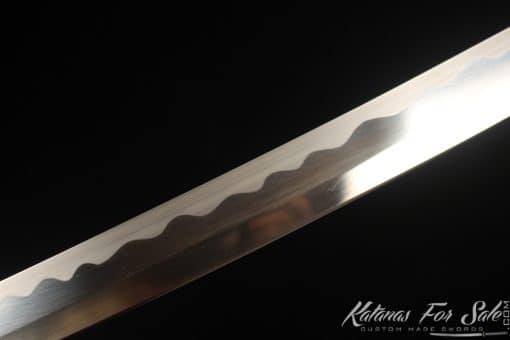 Sakabato Katana Reverse Blade 9260 Spring Steel with Brown Black Hardwood Saya - Image 6