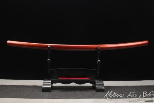 Samurai Shirasaya Katana 1060 Carbon Steel with Red and Sparkle Black Saya - Image 3