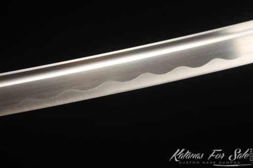 Shirasaya Katana 1060 Carbon Steel with Bamboo Wood Saya and brown buffalo horns - Image 7