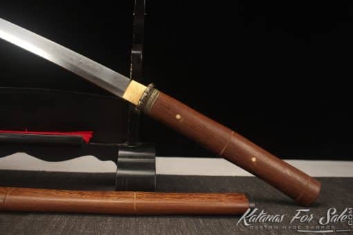 Shirasaya Katana T10 Clay Tempered Steel with Rosewood Saya - Image 3