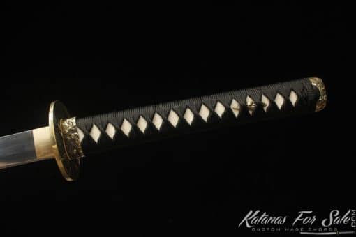Katana 9260 Spring Steel with Black and Grey Leopard Hardwood Saya - Image 6