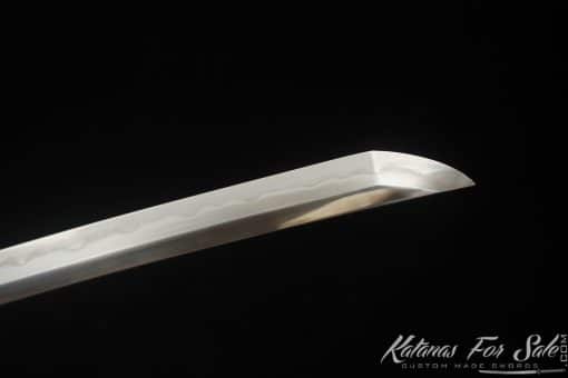 Katana T10 Folded Clay Tempered Steel with Hon Sanmai Construction Multiple-refined Steel with Matt Black Hand-Drawn Rose Hardwood Saya - Image 8