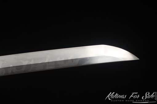 Legendary Katana T10 Clay Tempered Steel with "Manpai" Full Hamon and engraved dragon & sword with Black Ratten Hardwood Saya - Image 7