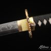 Limited-Edition Katana T10 Clay Tempered Steel with "Manpai" Full Hamon and Hadori Polish with Natural Bamboo Wood Saya with Buffalo Horns