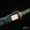Katana T10 Clay Tempered Steel with Full White Rayskin Saya and Buffalo Horns