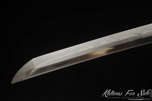 Katana T10 Folded Clay Tempered Steel with Hon Sanmai Construction Multiple-refined Steel with Matt Black Hand-Drawn Rose Hardwood Saya - Image 9