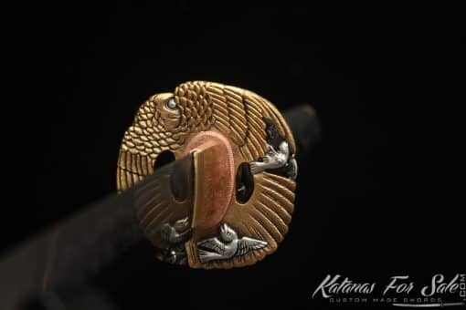 Limited-Edition Katana T10 Clay Tempered Steel with "Manpai" Full Hamon and Hadori Polish with Natural Bamboo Wood Saya with Buffalo Horns - Image 8