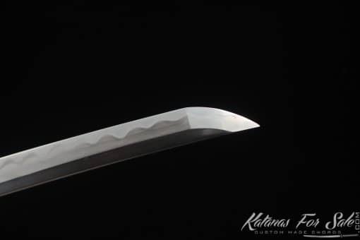 Exquisite Katana Soshu Kitae Construction (T10-1060-1045) with Multiple-refined Clay Tempered Steel  and Hadori Polish with Full Black Rayskin Saya
