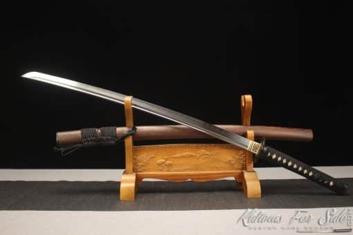 Katana Sword 1095 Clay Tempered Steel with Rosewood Saya - Image 6