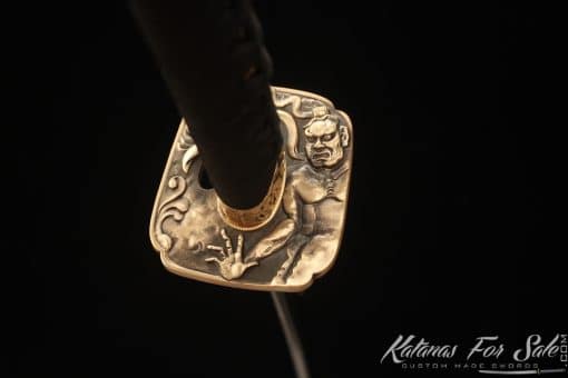 Elite Katana T10 Clay Tempered Steel with Sparkle Black Wooden Saya - Image 9