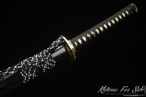 Katana 9260 Spring Steel with Black and Grey Leopard Hardwood Saya - Image 10